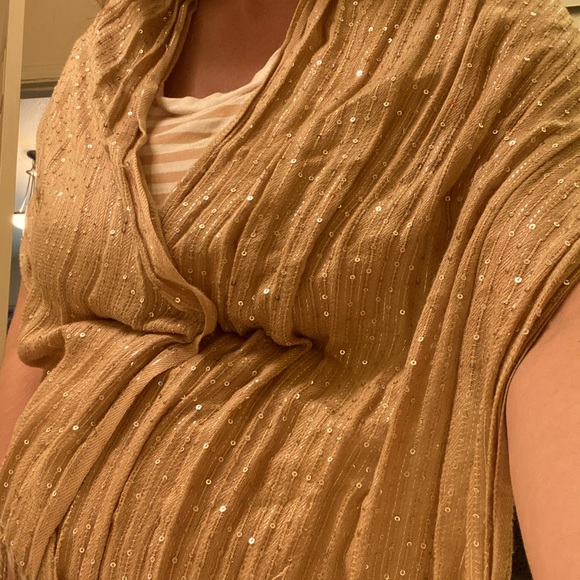 Joan Rivers sequin detail scarf in camel - Picture 4 of 4